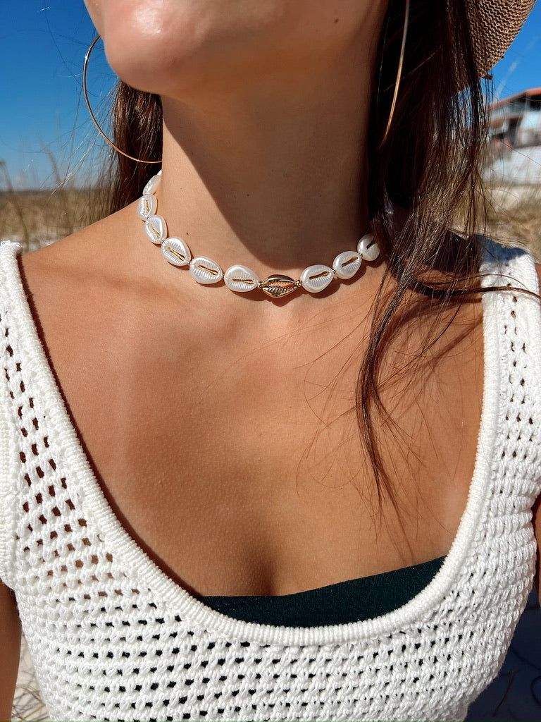 White Vsco Girl Necklace Zaful Seashell Necklace VSCO Girl Shell
