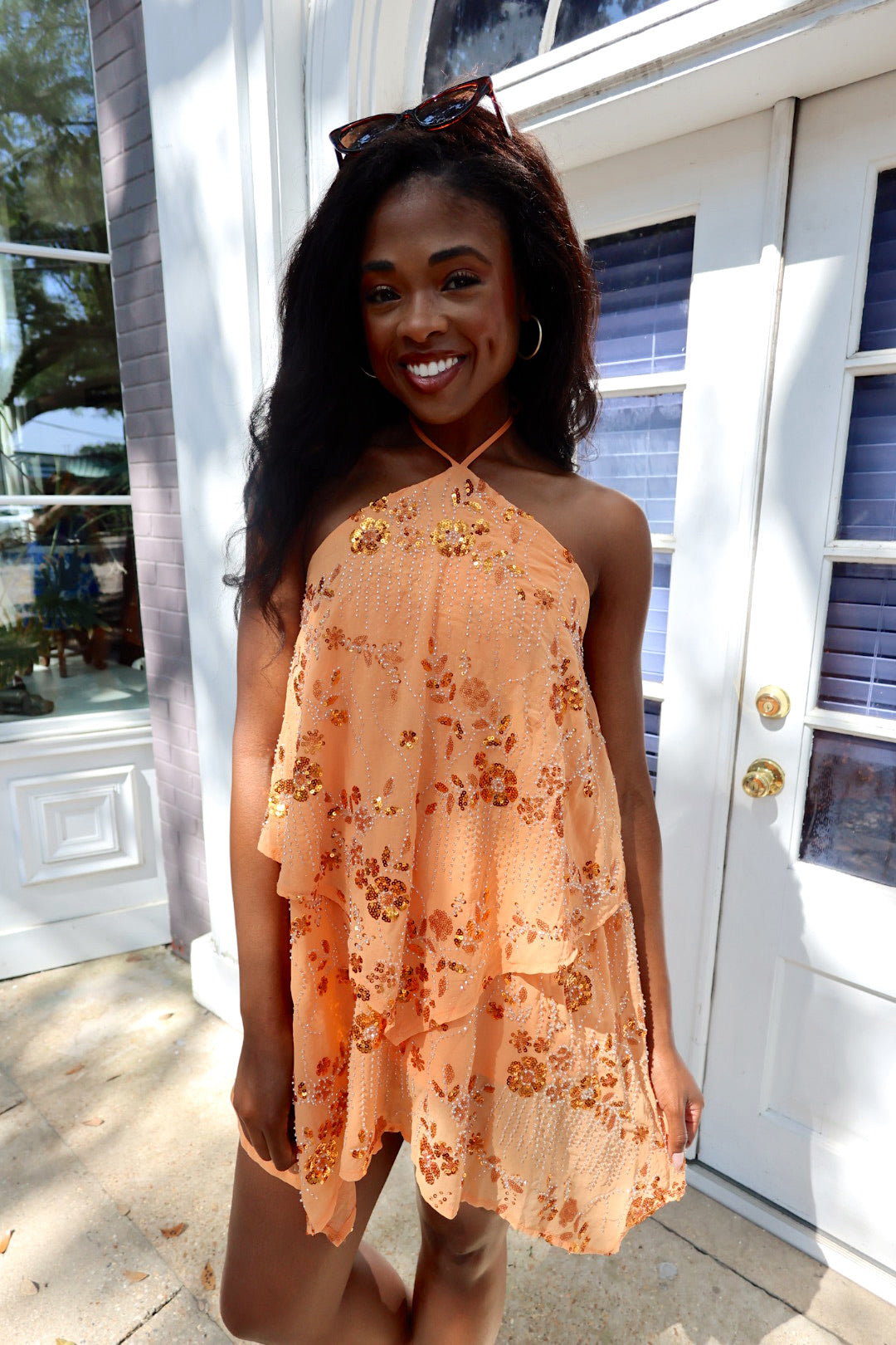orange embellished dress Couldn't Miss It Coffee Plus Size Velvet nueva or any formal event Color:Black and Silver