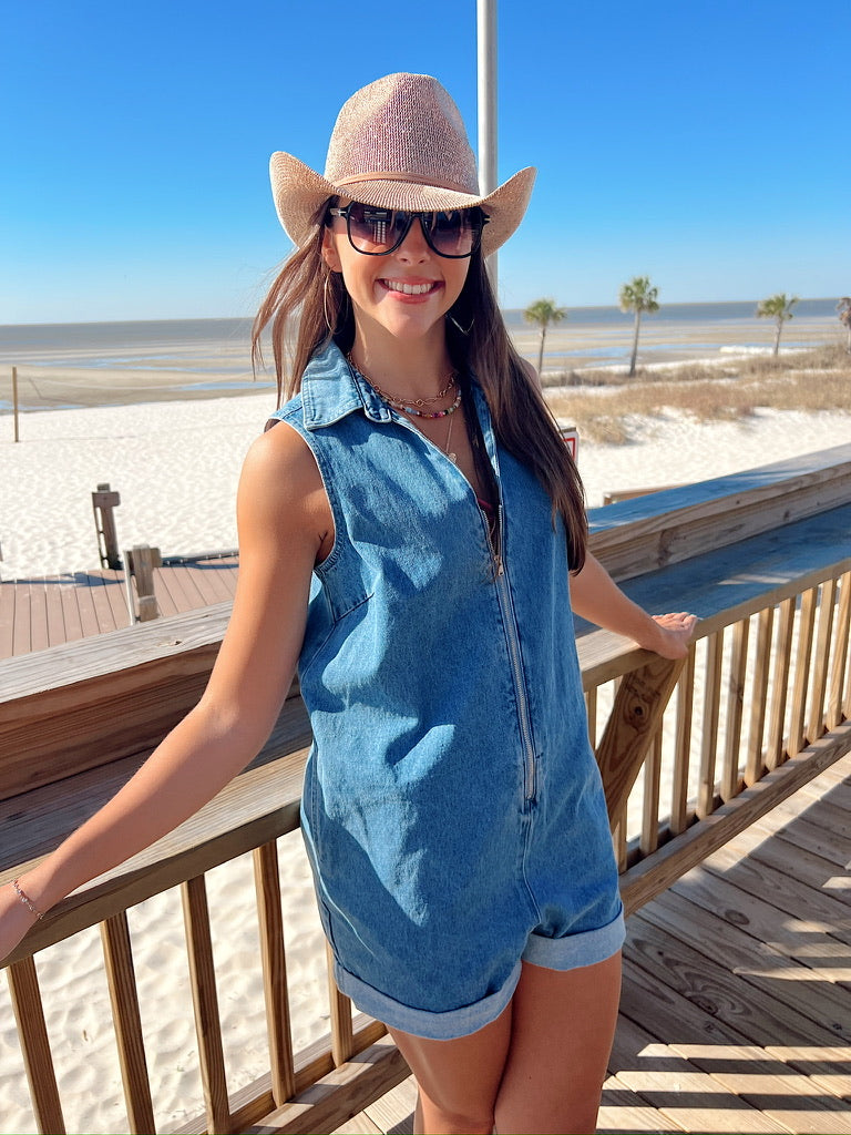 So You Say Denim Romper