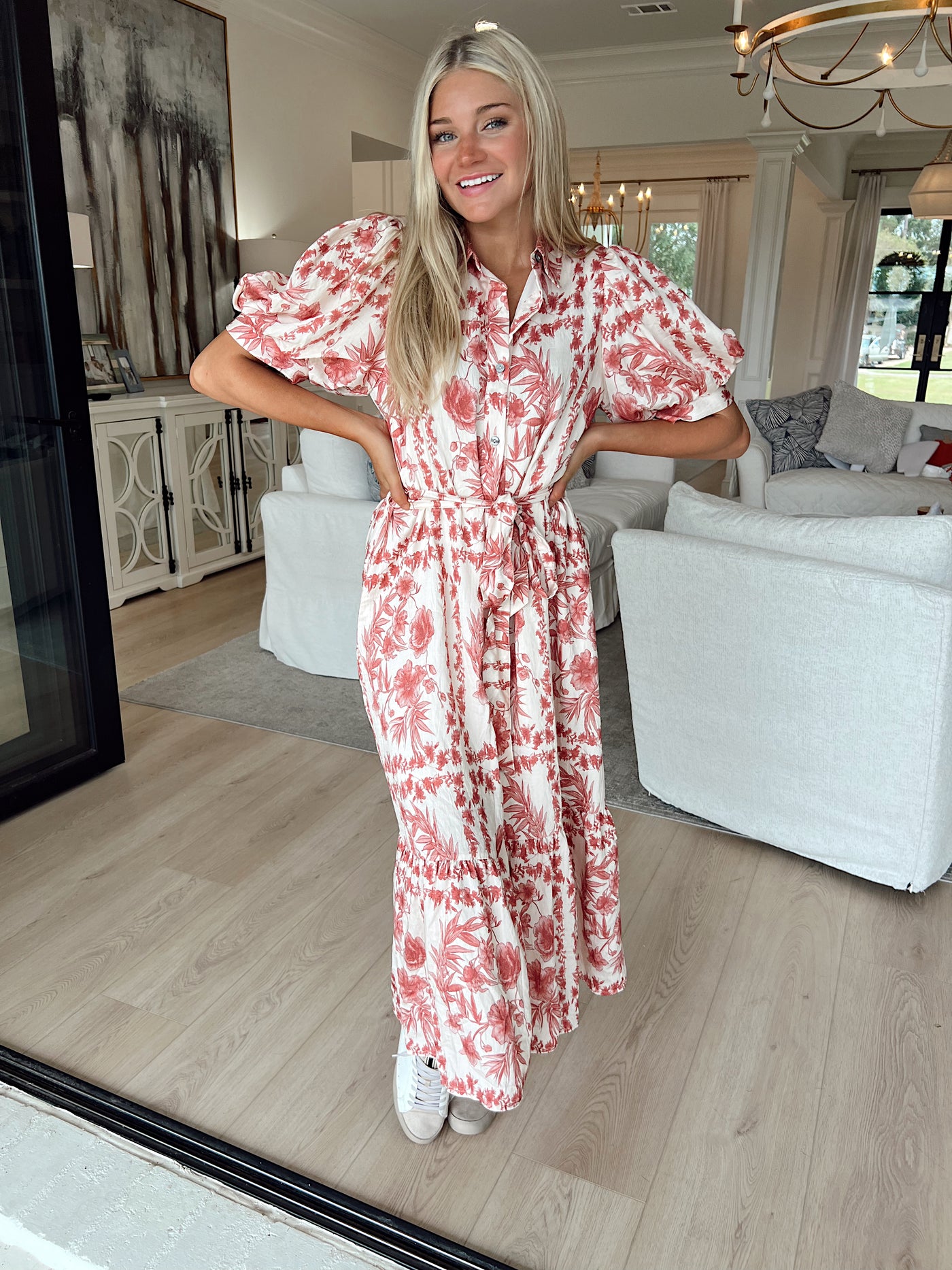 Morning Floral Breeze Midi Dress