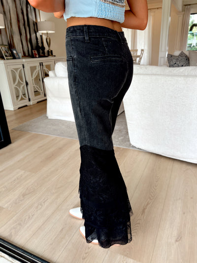 Strutting In Style Ruffled Jeans