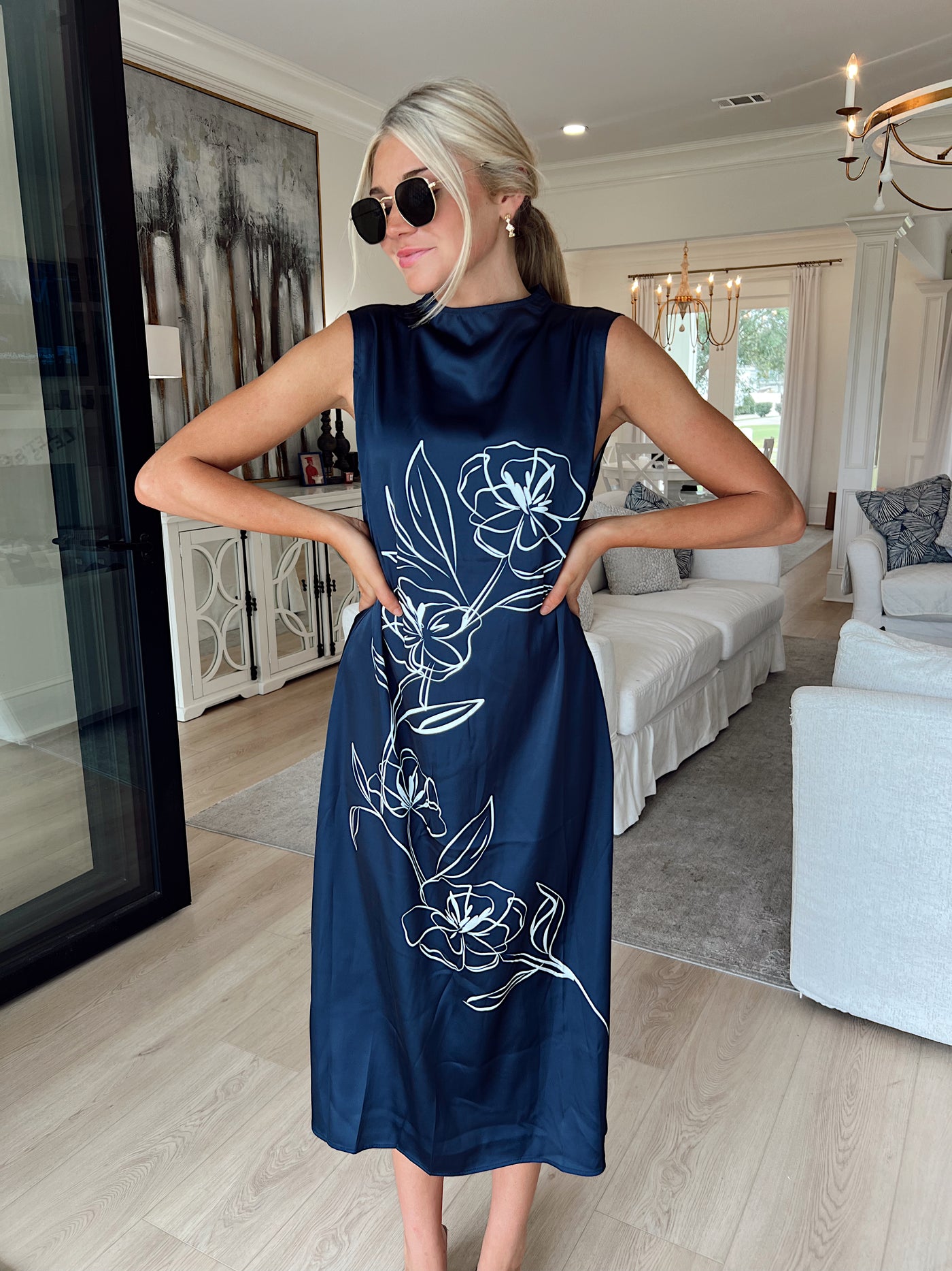Serving Elegance Floral Midi Dress