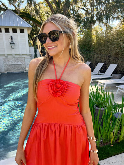 Beautiful Thoughts Halter Neck Midi Dress