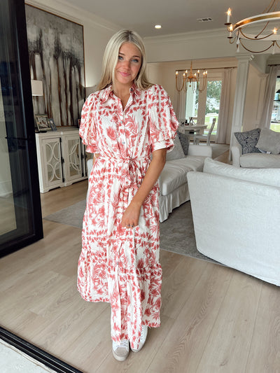 Morning Floral Breeze Midi Dress