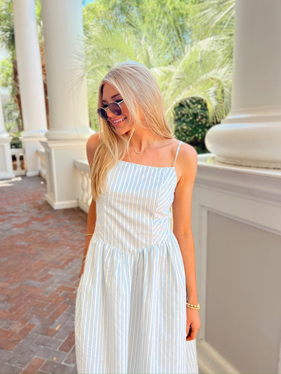 Sunshine & Seaside Striped Midi Dress