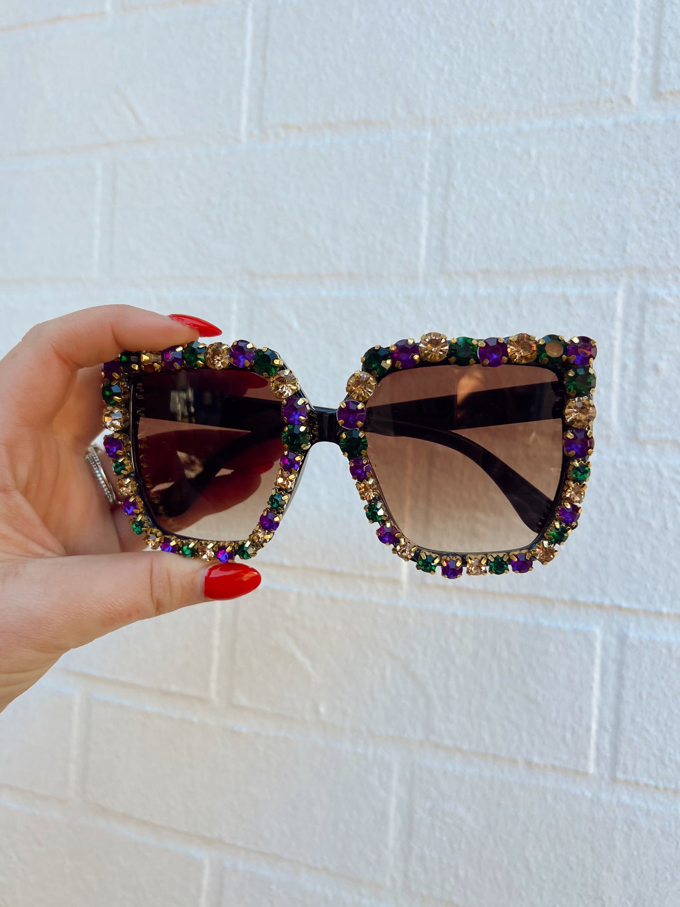 Mardi Gras Rhinestone Sunglasses