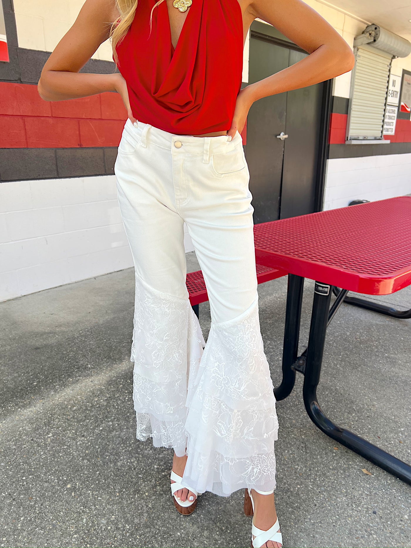 Strutting In Style Ruffled Jeans