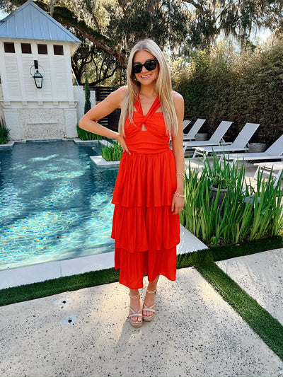 Perfectly Pretty Tiered Midi Dress