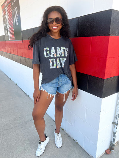Camo Gameday Oversized Graphic Top