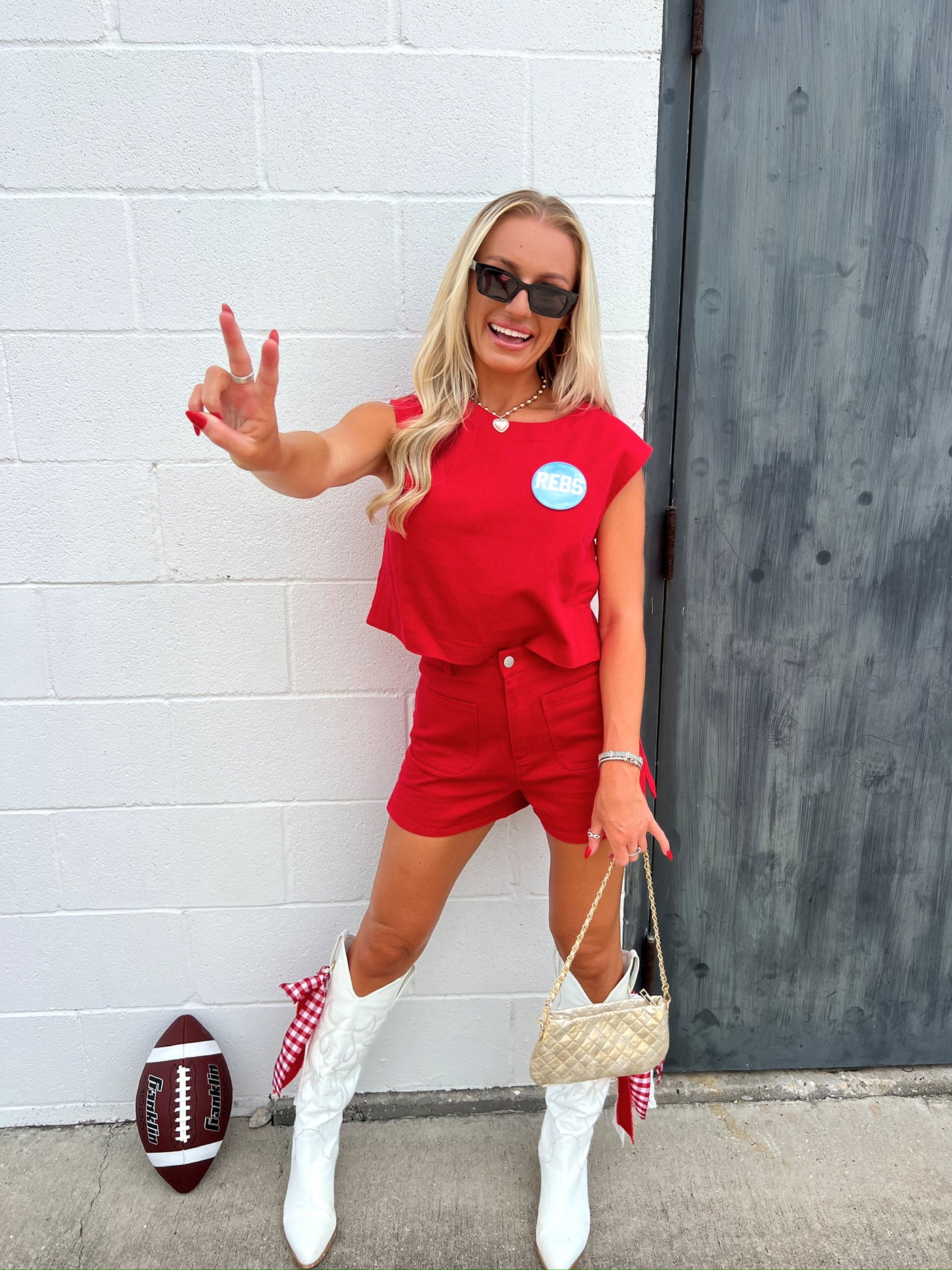 All In It To Win Cropped  Denim Top