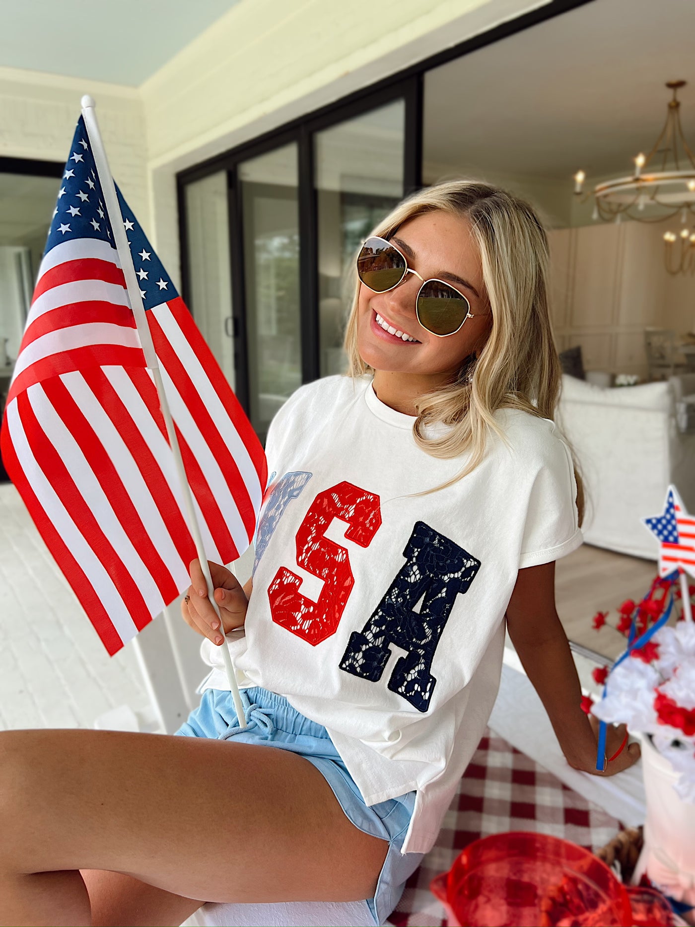 Land Of The Brave "USA" Graphic Top