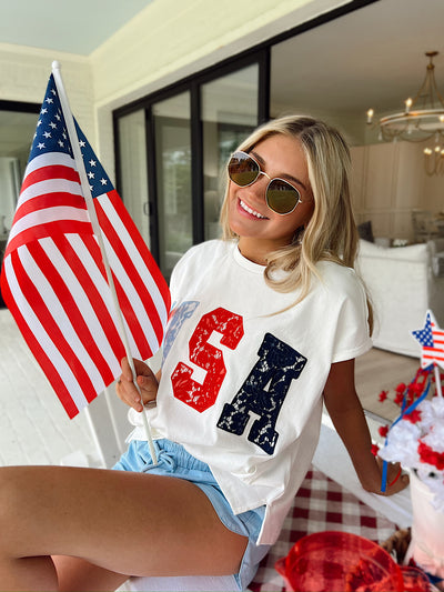 Land Of The Brave "USA" Graphic Top