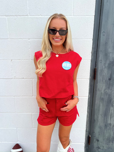 All In It To Win High-Rise Denim Shorts