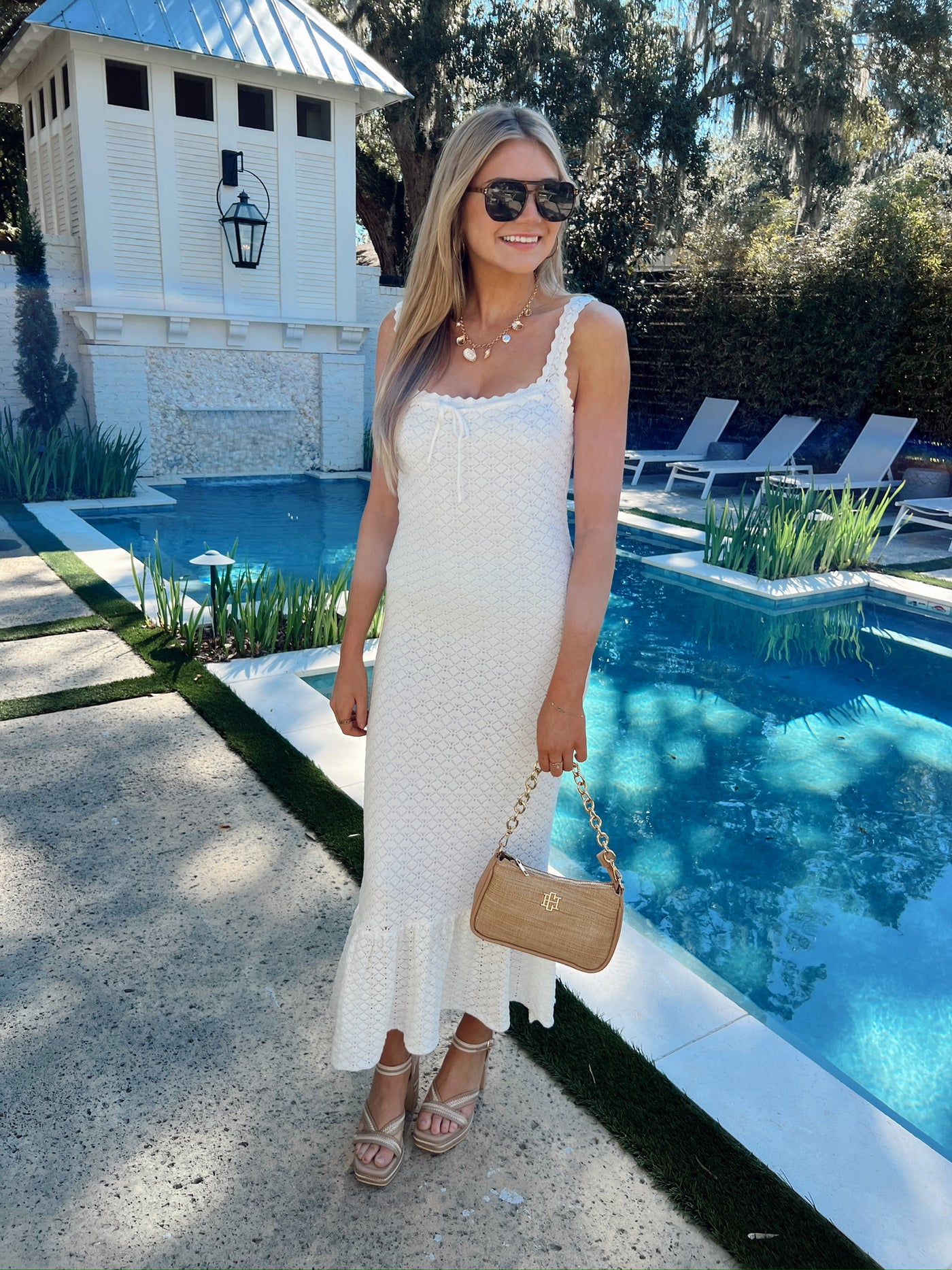 Delicate Transformation Crochet Midi Dress