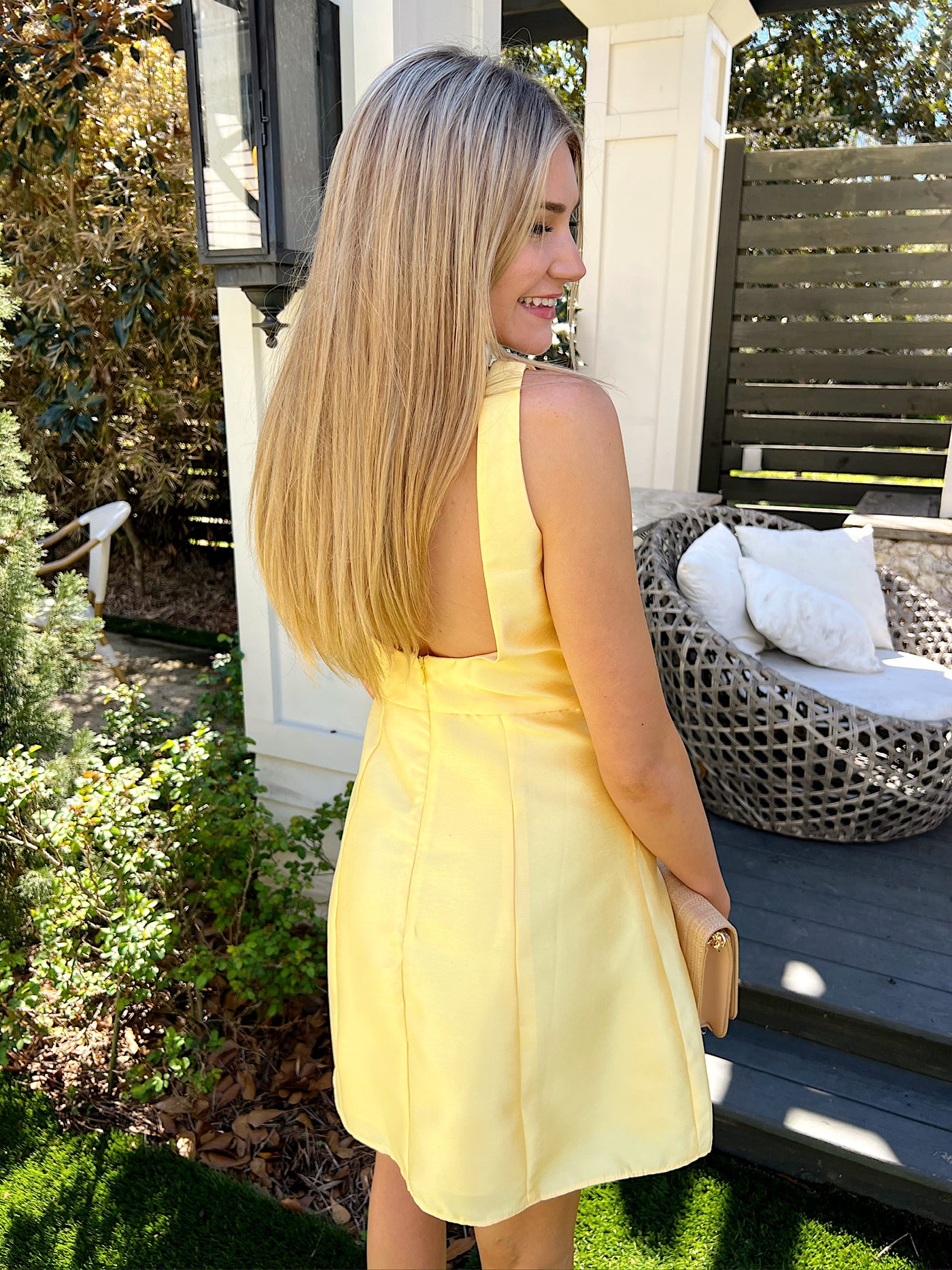 Delightful Yellow Mini Dress
