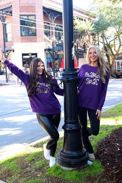 Mardi Gras Sequin Sweatshirt