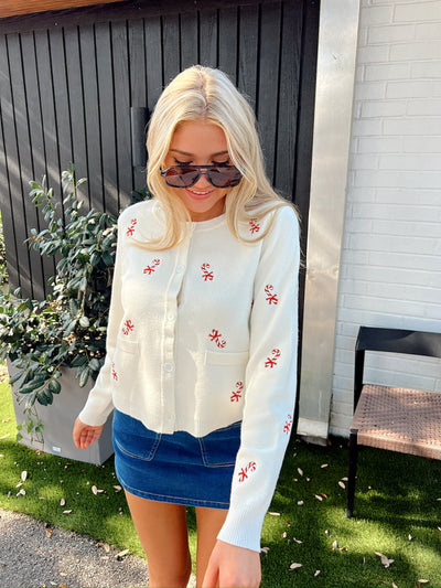 Sweet As Candy Cane Cardigan