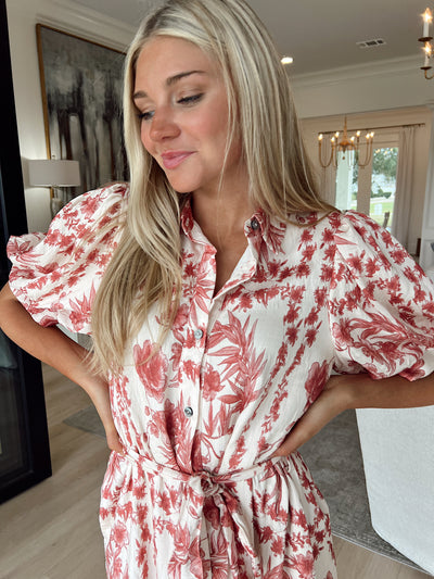 Morning Floral Breeze Midi Dress