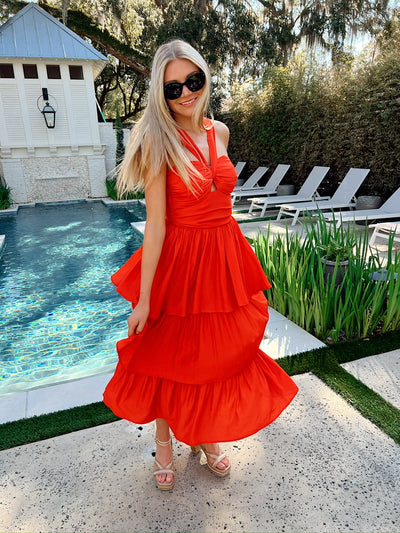 Perfectly Pretty Tiered Midi Dress