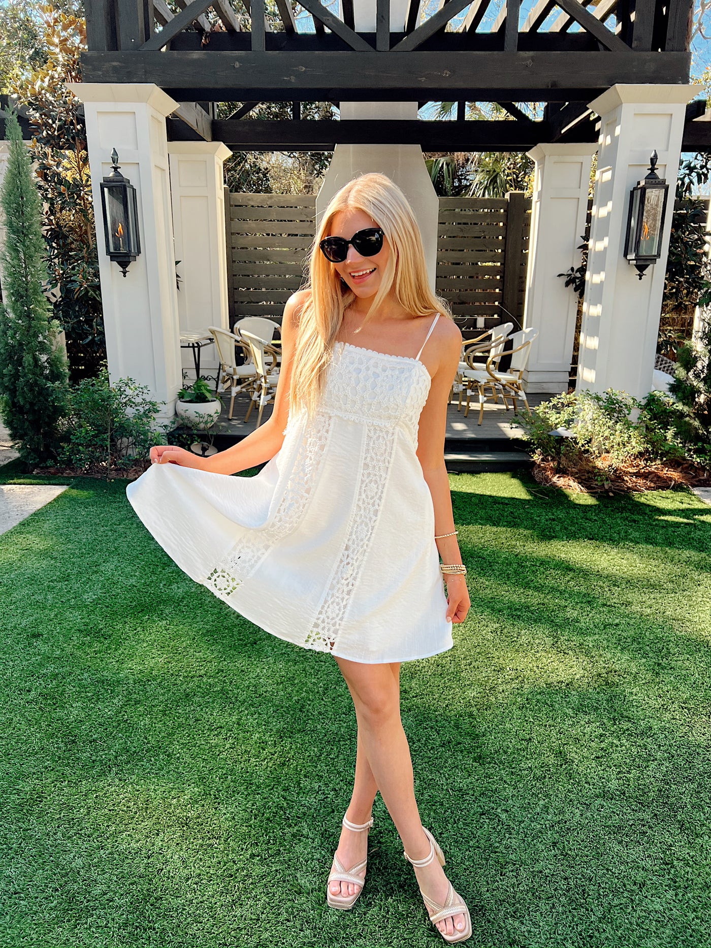 Always All Mine Crochet Mini Dress