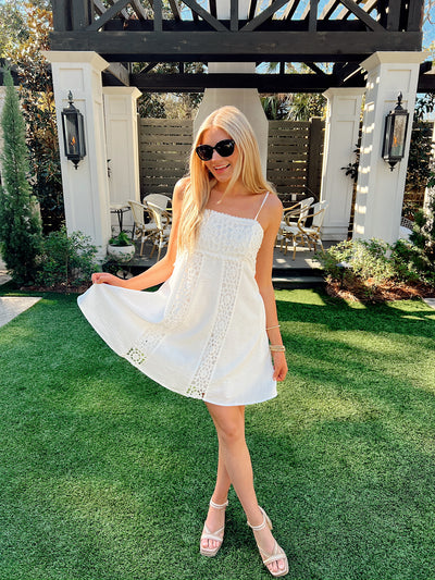 Always All Mine Crochet Mini Dress
