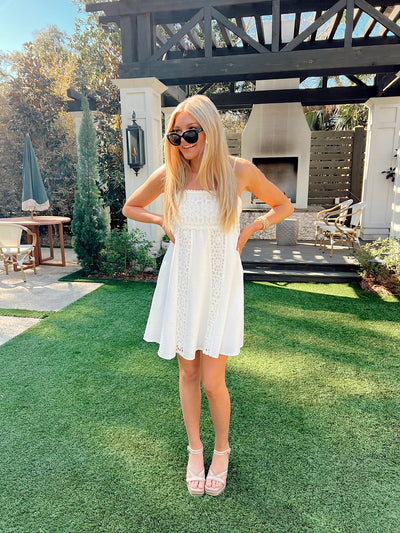 Always All Mine Crochet Mini Dress