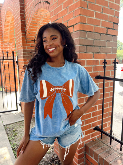 Football Bow Oversized Graphic Top