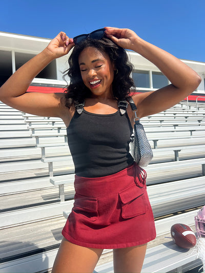 Stylish On The Sideline Denim Skort