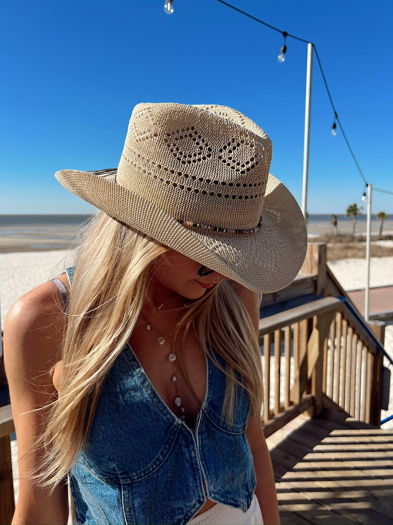 C.C Sittin' In The Sun Straw Cowboy Hat