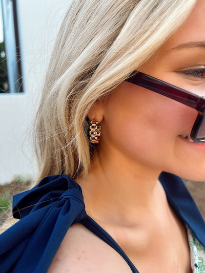 Chain Cutout Hoop Earrings