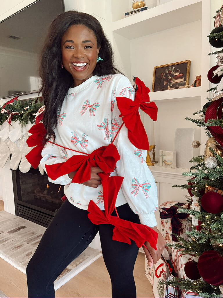 Christmas Bow Pullover Sweater
