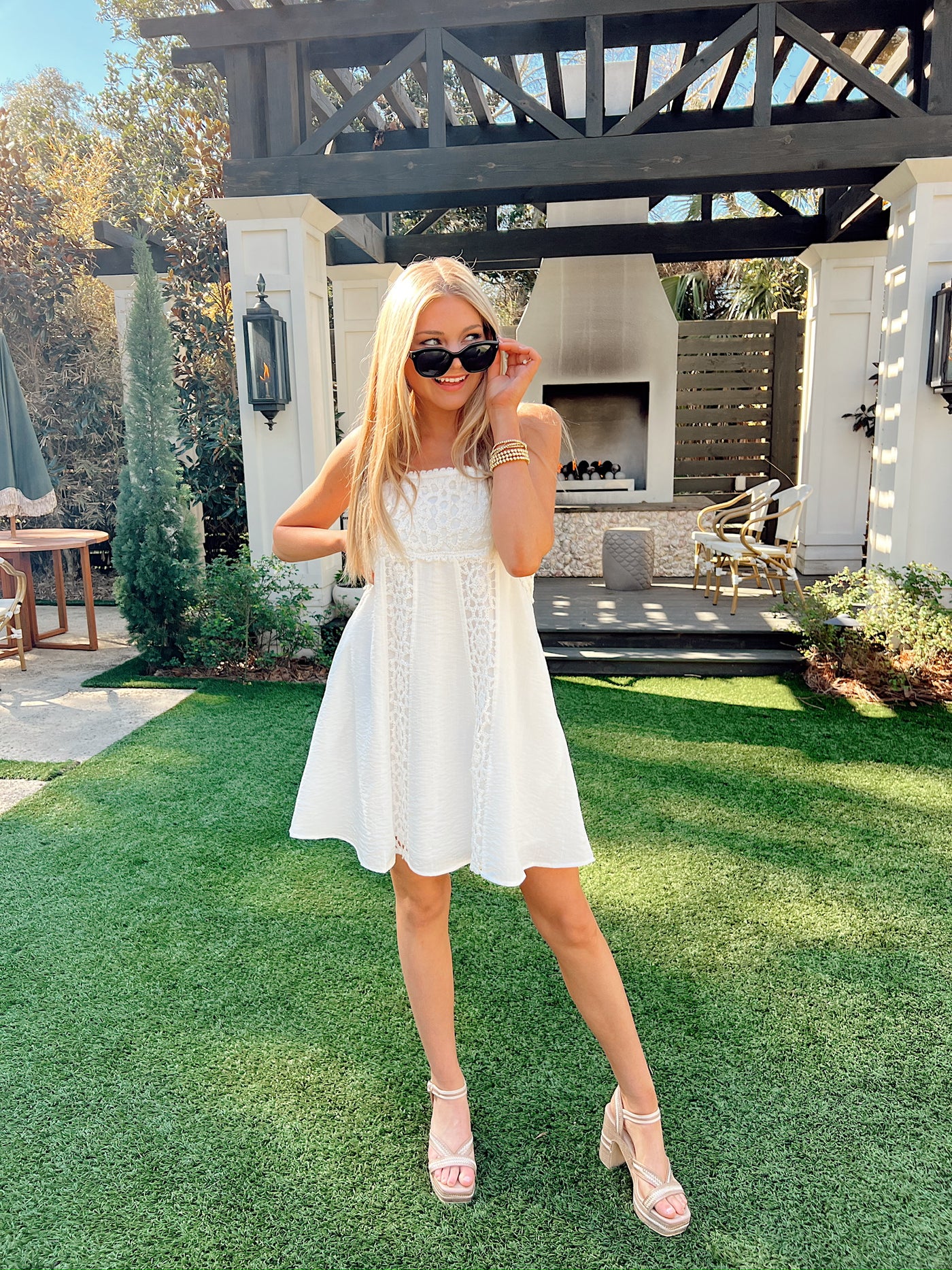 Always All Mine Crochet Mini Dress