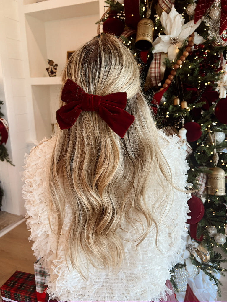Shimmer Velvet Hair Bow Clip