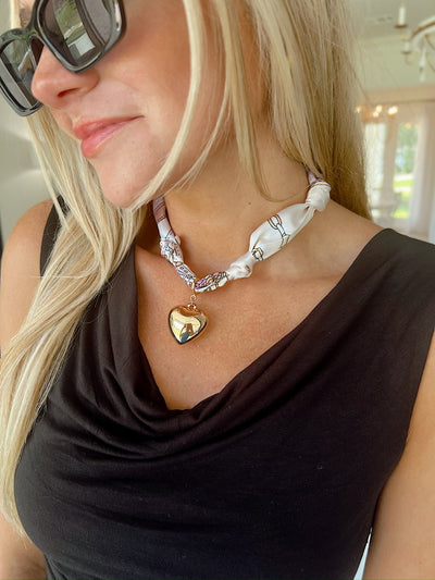 Scarf Necklace With Charm