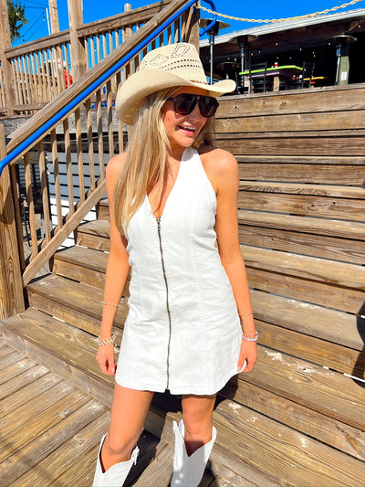 Absolute Edge Halter Neck Mini Dress