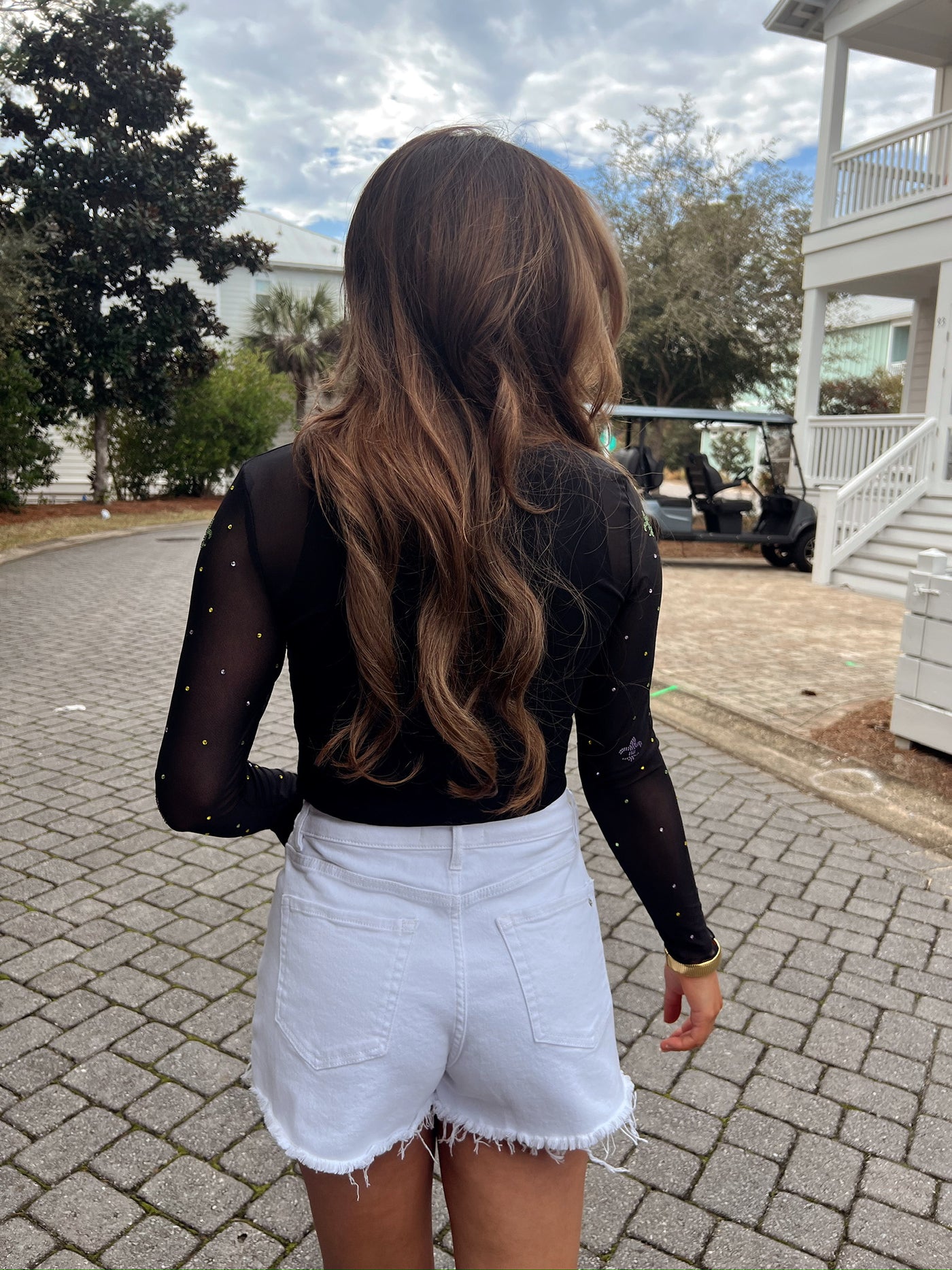 RESTOCK: From Bead To Shining Bead Mesh Top