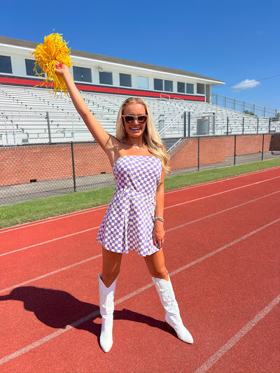 Competitive Cutie Checkerboard Mini Dress