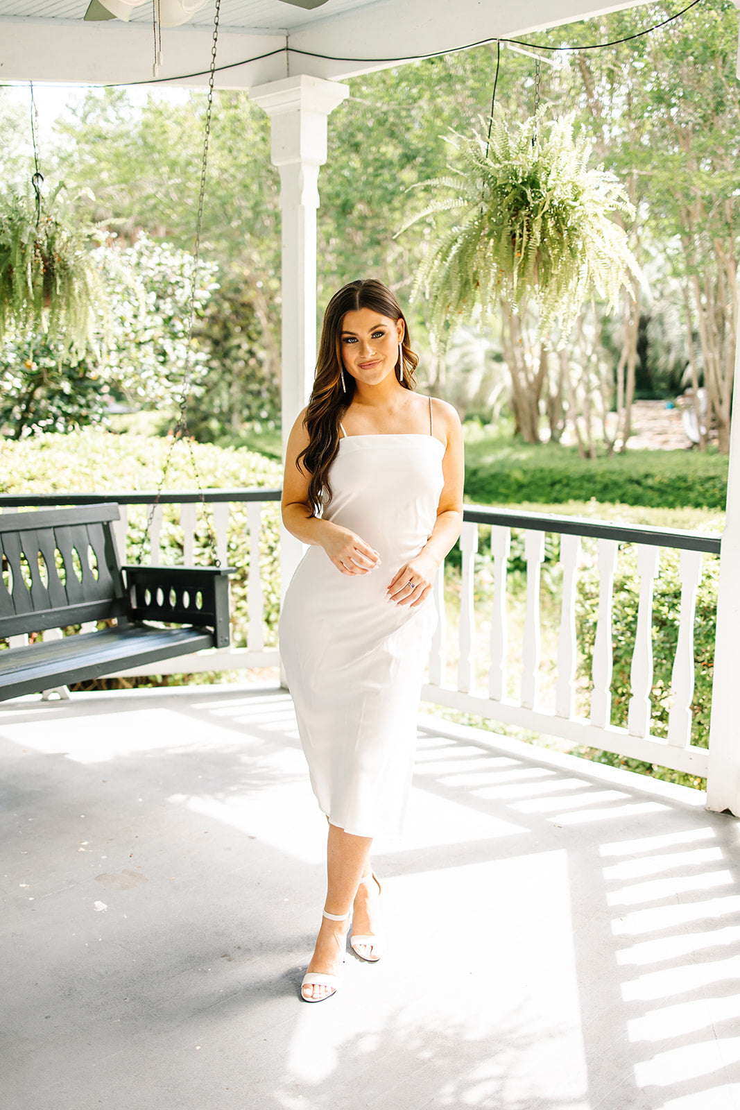Rare Beauty Rhinestone Strap Midi Dress