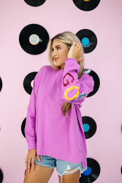 Sequin 'Good Vibes Only' Long Sleeve Top