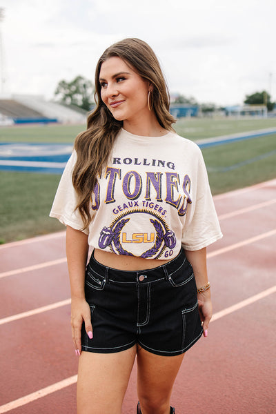 LivyLu Rolling Stones LSU College Vintage Tee