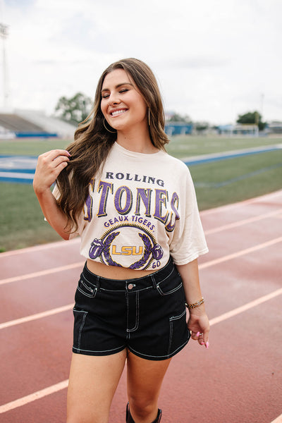 LivyLu Rolling Stones LSU College Vintage Tee