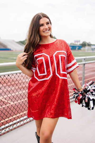 Sequin Game Day Jersey Dress