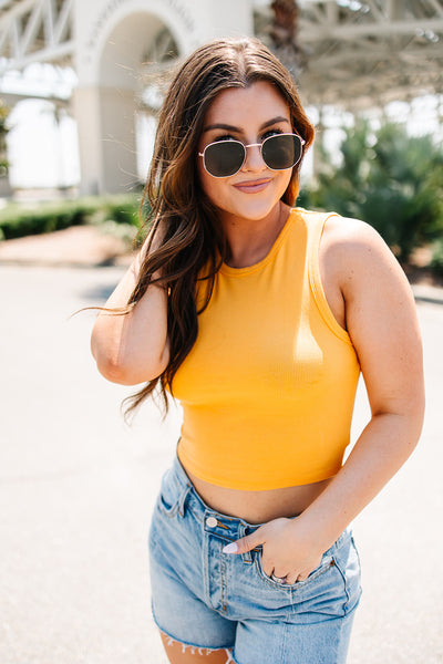 Quick Access Ribbed Crop Top