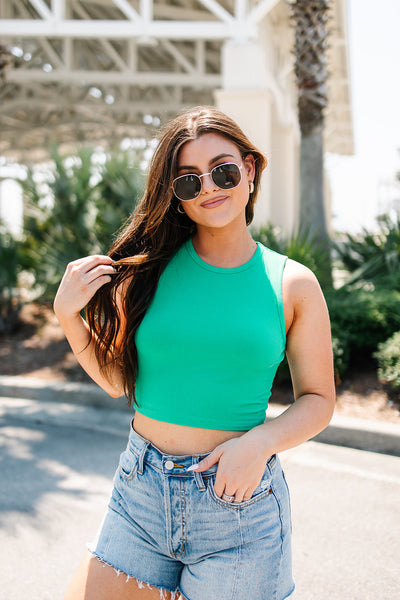 Quick Access Ribbed Crop Top