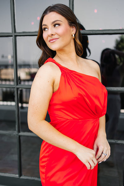 End Game Satin Midi Dress