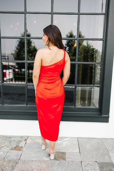 End Game Satin Midi Dress