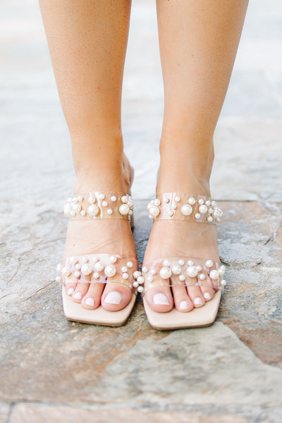Sweet Moments Pearl Embellished Heels