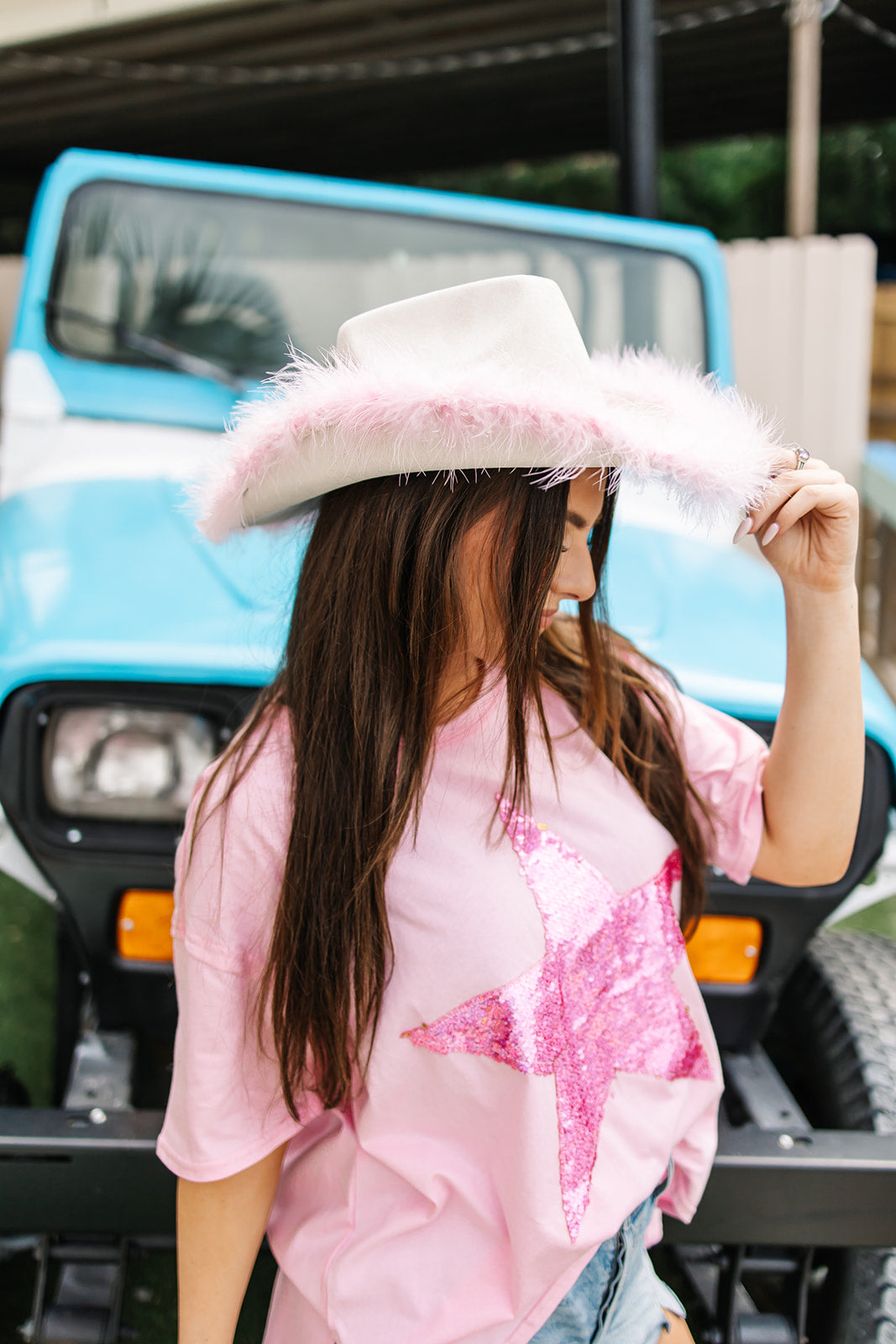 Nashville Nights Feather Cowgirl Hat