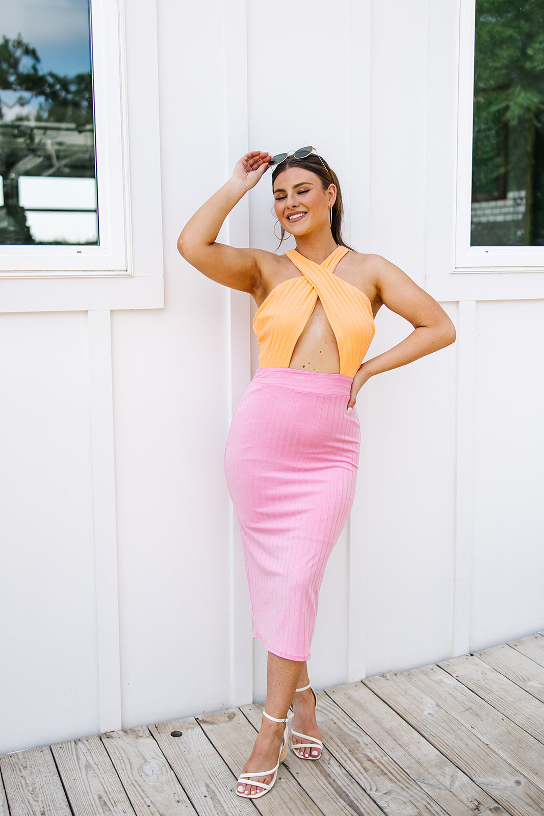 Vibrant Romance Halter Midi Dress