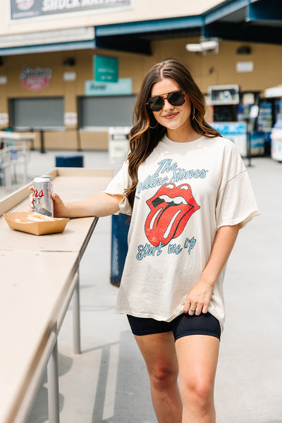 LivyLu Rolling Stone Distressed Tee